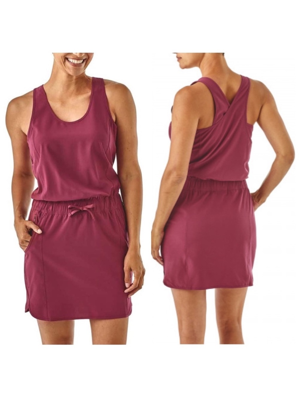 Patagonia Fleetwith Dress Pink Purple Sleeveless Stretch Crossback Outdoor XL